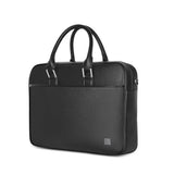 WIWU Waterproof Fingerprint Lock Leather Briefcase, Black