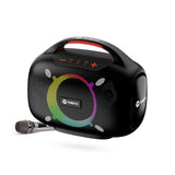 Toreto Smash -2 Boombox 80W Wireless Portable Party Speaker with Bluetooth 5.3 | Dazzling RGB Light, Support TWS/USB/TF Card/AUX Input/Rechargable Wireless Mic (Black)