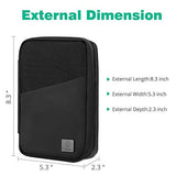 WIWU Nylon Travel Cable Organizer Bag, Waterproof Electronics Organizer Case For Hard Drives, Cable, Charger, Phone, Usb, Sd Card, Apple Pencil, Accessory Pouch Smooth Coating Zipper (Black)