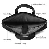 Vaku Luxos® FABINO 13.3"/14" Inch Laptop Bag Leather Collection Messenger Organizer Shoulder Sling Office Bag for Men & Women With Adjustable Strap for Laptop and MacBook