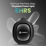 Toreto Smash -2 Boombox 80W Wireless Portable Party Speaker with Bluetooth 5.3 | Dazzling RGB Light, Support TWS/USB/TF Card/AUX Input/Rechargable Wireless Mic (Black)