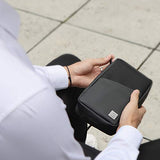 WIWU Nylon Travel Cable Organizer Bag, Waterproof Electronics Organizer Case For Hard Drives, Cable, Charger, Phone, Usb, Sd Card, Apple Pencil, Accessory Pouch Smooth Coating Zipper (Black)