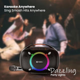 Toreto Smash -2 Boombox 80W Wireless Portable Party Speaker with Bluetooth 5.3 | Dazzling RGB Light, Support TWS/USB/TF Card/AUX Input/Rechargable Wireless Mic (Black)