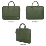 Vaku Luxos® Ramona 15 Inch Laptop Bag Leather Collection Messenger Organizer Shoulder Sling Office Bag for Men & Women With Adjustable Strap for Laptop and MacBook up to 15" (Green)