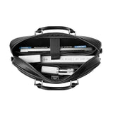 WIWU Waterproof Fingerprint Lock Leather Briefcase, Black