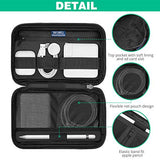 WIWU Nylon Travel Cable Organizer Bag, Waterproof Electronics Organizer Case For Hard Drives, Cable, Charger, Phone, Usb, Sd Card, Apple Pencil, Accessory Pouch Smooth Coating Zipper (Black)