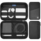 WIWU Nylon Travel Cable Organizer Bag, Waterproof Electronics Organizer Case For Hard Drives, Cable, Charger, Phone, Usb, Sd Card, Apple Pencil, Accessory Pouch Smooth Coating Zipper (Black)