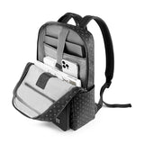 WIWU Master Fingerprint Lock Leather Backpack, Black