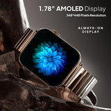 Fire-Boltt Visionary Ultra 1.78" AMOLED, Stainless Steel Luxury Smart Watch, Bluetooth Calling with Rotating Crown, 100+ Sports Mode, TWS Connection (Gold)