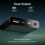 boAt EnergyShroom PB300 Air 10000 mAh 22.5W Pocket Size Power Bank with Compact and Lightweight Design, LED Battery Display, 12 Layer Smart IC Protection & Smart Power Management(Carbon Black)