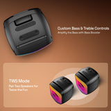 boAt PartyPal 63 Pro Bluetooth Speaker with 30 W Signature Sound, Customizable RGB LEDs, Wireless Mic, Upto 8 hrs Playback, BTv5.3, TWS Mode, Bass Boost, AUX & Port(Midnight Black)