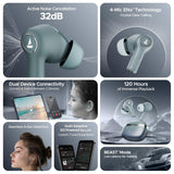 boAt Nirvana Ion ANC Pro Truly Wireless in Ear Ear Buds w/Hi-Res Audio w/LDAC, Upto 32 dB ANC, 120 Hrs Playback, Crystal Bionic Sound Powered by HiFi, ENx Tech, Hearables App(Blazing Comet)