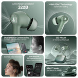 boAt Nirvana Ion ANC Pro Truly Wireless in Ear Ear Buds w/Hi-Res Audio w/LDAC, Upto 32 dB ANC, 120 Hrs Playback, Crystal Bionic Sound Powered by HiFi, ENx Tech, Hearables App(Blazing Comet)