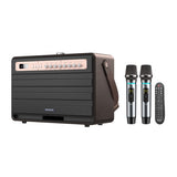 Aiwa Bluetooth Speaker | Long Battery Life | Built-in Microphone | karaoke speaker with 2 wireless microphones | MI-X450 Enigma 450 W Bluetooth Home Audio Speaker (Rose Gold, Black, 2.1 Channel)