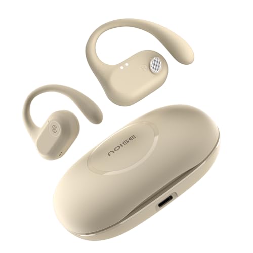 Noise Pure Pods Wireless Open Ear Earbuds with AirWave™ Technology,Up-to 80H Playtime,Quad Mic with ENC,16mm Neodymium Dynamic Driver,Detachable Pure Band,BTv5.3 (Power Black)