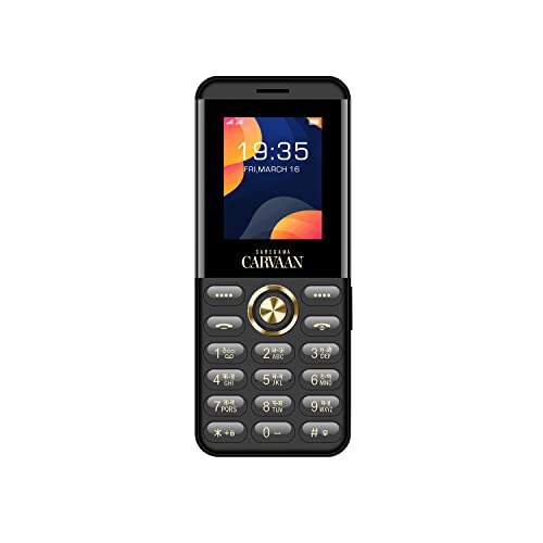 Carvaan Saregama Hindi (Don M12) Keypad Mobile Phone - 1000 Pre-Loaded Hindi Songs, Dual Sim, 1.8 Inch Display, 800 mAh Battery, 1.3 GB Free Memory Space, Wireless FM, Bluetooth | Classic Black