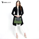 Vaku Luxos ® BARCELONA Laptop Messenger Bag| Briefcase for Men and Women with Premium Collection Sleeve for Macbook 13"|14" with highly durable Straps (Black & Green)