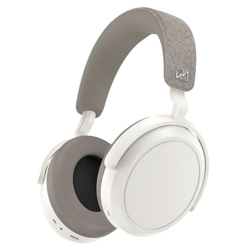 Sennheiser Momentum 4 Wireless Over Ear Headphones Designed in Germany - Bluetooth ANC 4 Digital Mics for Crystal Cear Calls,60H Battery, White