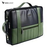 Vaku Luxos ® BARCELONA Laptop Messenger Bag| Briefcase for Men and Women with Premium Collection Sleeve for Macbook 13"|14" with highly durable Straps (Black & Green)