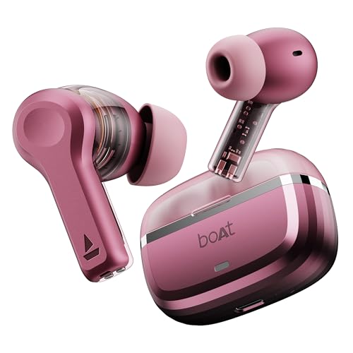 boAt Nirvana Space Truly Wireless in-Ear Earbuds w/ 360º Spatial Audio, ANC (~32dB),100HRS Playback,4 Mics w/AI-ENx™,in-Ear Detection,DLC Drivers, Multipoint Connectivity Ear Buds TWS (Cosmic Black)