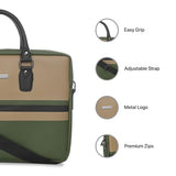 Vaku Luxos® MILAN 14 Inch Laptop Bag Leather Collection Messenger Organizer Shoulder Sling Office Bag for Men & Women With Adjustable Strap for Laptop and MacBook up to 14"