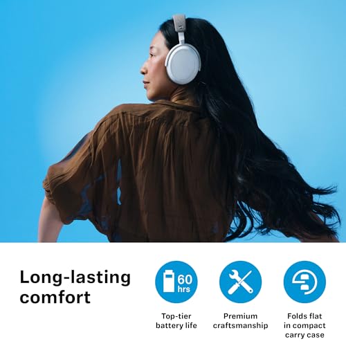 Sennheiser Momentum 4 Wireless Over Ear Headphones Designed in Germany - Bluetooth ANC 4 Digital Mics for Crystal Cear Calls,60H Battery, White