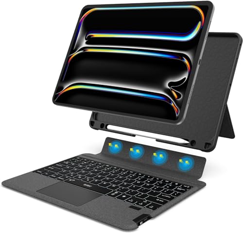 WIWU iPad Pro 11 inch Case with Keyboard(2022 4th-2018 1st), Smart Keyboard Folio Magnetic Detachable and Wireless Keyboard with Trackpad for Apple iPad Pro 11,Backlit