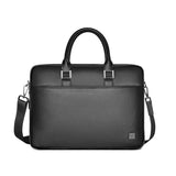 WIWU Waterproof Fingerprint Lock Leather Briefcase, Black