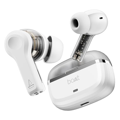 boAt Nirvana Space Truly Wireless in-Ear Earbuds w/ 360º Spatial Audio, ANC (~32dB),100HRS Playback,4 Mics w/AI-ENx™,in-Ear Detection,DLC Drivers, Multipoint Connectivity Ear Buds TWS (Cosmic Black)