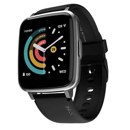 Noise New Macro Smart Watch with 2.0” HD Display,Metallic Finish BT Calling, Functional Crown, 7 Days Battery Life, Sleep Tracking, 200+ Watch Faces (Elite Black)