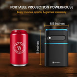 Portronics Pico 12 Portable Smart Projector with Android 11, 4K Ultra HD Support, Rechargeable, 3200 Lumens, DLP Technology, 120" Max Display, Auto Keystoning, 5W Speaker (Black)