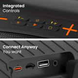 Toreto Smash -2 Boombox 80W Wireless Portable Party Speaker with Bluetooth 5.3 | Dazzling RGB Light, Support TWS/USB/TF Card/AUX Input/Rechargable Wireless Mic (Black)