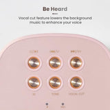 Toreto Jukebox Wireless Bluetooth Speaker 10W with Wireless Karaoke MIc IVoice Changing Feature | Deep Bass I USB I TWS I AUX I Outdoor Speaker with Carrying Strap (Pink)