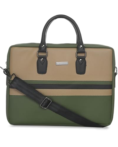 Vaku Luxos® MILAN 14 Inch Laptop Bag Leather Collection Messenger Organizer Shoulder Sling Office Bag for Men & Women With Adjustable Strap for Laptop and MacBook up to 14"