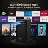 Portronics Pico 13 Rechargeable Smart Projector with Android Based OS, 4K Support, Streaming Apps (Netflix, Prime Video, Hotstar), 3500 Lumens, Keystone Correction, 10 W Speaker, Wi-fi, Bluetooth