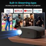 Portronics Beem 490 Smart LED Projector with 1080p Full HD, Streaming Apps (Netflix, Prime Video, Hotstar), Automatic Focus, Auto Keystone Correction, 6000 Lumens, Bluetooth, Wi-fi, 5W Speaker (Grey)