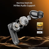 boAt Airdopes 800 HiDef, Hires Audio LDAC, 4Mic ENx, App Support, ASAP Charge, IPX5, Low Latency, Dual Pairing, BTv5.3, Bluetooth Earbuds, TWS Ear Buds Wireless Earphones(Graphite Grey)