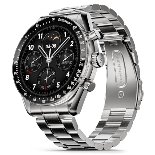 Fire-Boltt Moonwatch 36.3mm (1.43 inch) AMOLED Display, Wireless Charging, Metallic Frame, Stainless Steel Luxury Straps, Complete Health Suite, Bluetooth Calling, Sports Modes