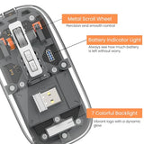 WIWU Tri-Mode Wireless Mouse USB C Rechargeable, Transparent Design, Silent Click USB Receiver & Type C Adapter - Ergonomic for Computer, Laptop - Stylish & Efficient (Crystal Grey) (Crystal Grey)