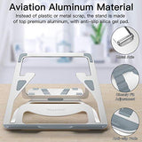 WIWU S100 Aluminum Laptop Stand, Ergonomic Detachable Computer Stand, Riser Holder Notebook Stand 10-16"" Laptops, Silver | 5 Heights of Adjustment Level