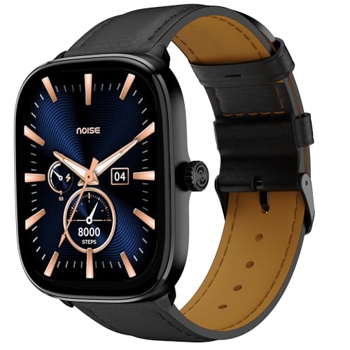 Noise New Macro Smart Watch with 2.0” HD Display,Metallic Finish BT Calling, Functional Crown, 7 Days Battery Life, Sleep Tracking, 200+ Watch Faces (Elite Black)