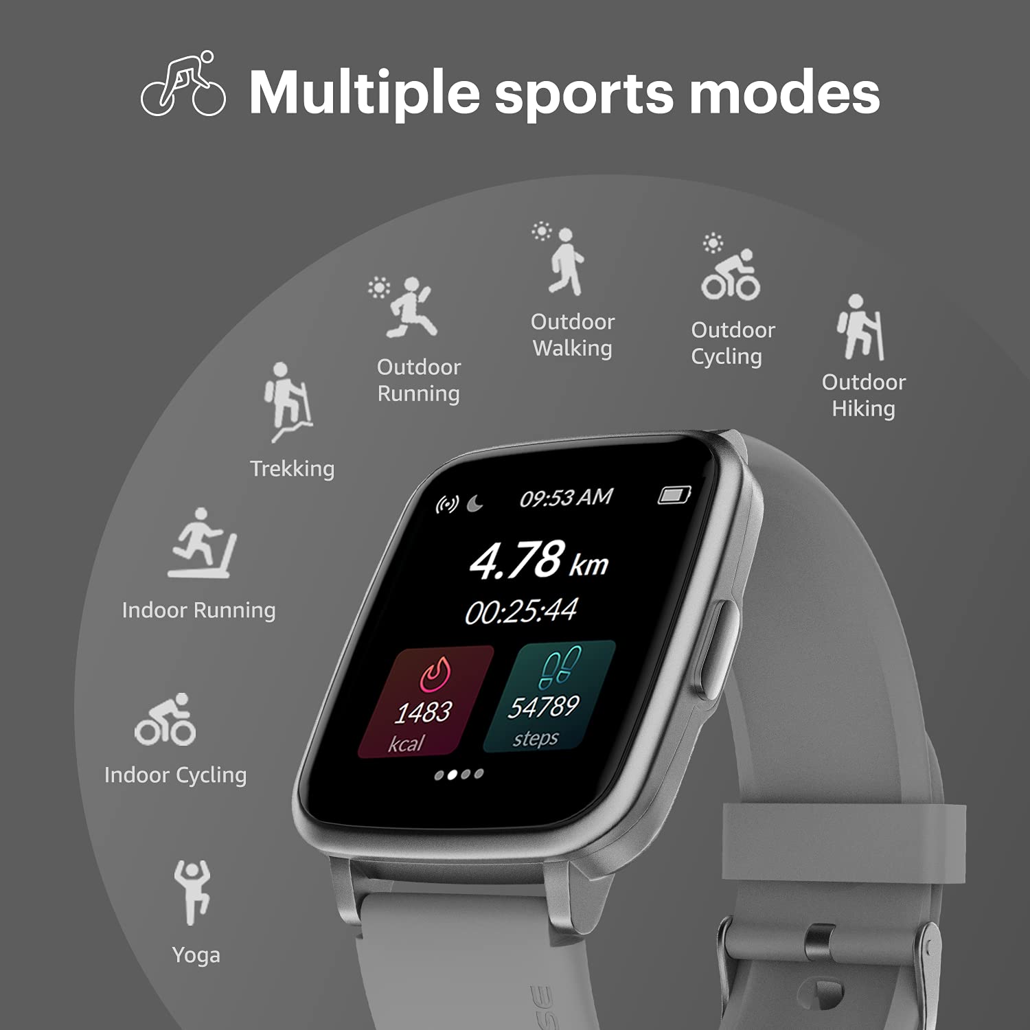 Noise New Macro Smart Watch with 2.0” HD Display,Metallic Finish BT Calling, Functional Crown, 7 Days Battery Life, Sleep Tracking, 200+ Watch Faces (Elite Black)