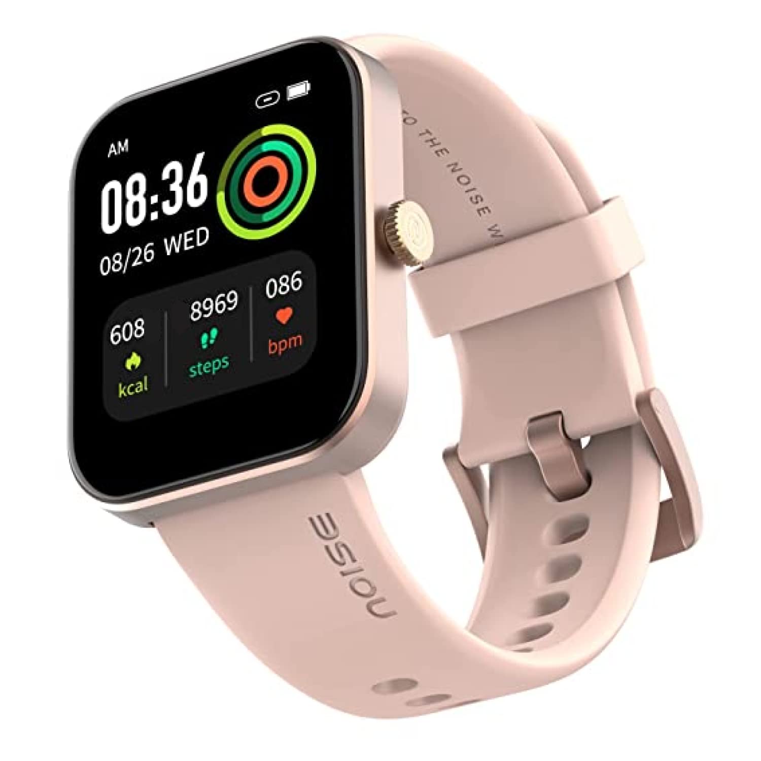 Noise New Macro Smart Watch with 2.0” HD Display,Metallic Finish BT Calling, Functional Crown, 7 Days Battery Life, Sleep Tracking, 200+ Watch Faces (Elite Black)
