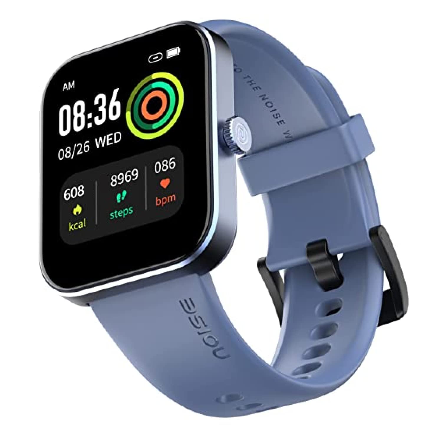 Noise New Macro Smart Watch with 2.0” HD Display,Metallic Finish BT Calling, Functional Crown, 7 Days Battery Life, Sleep Tracking, 200+ Watch Faces (Elite Black)