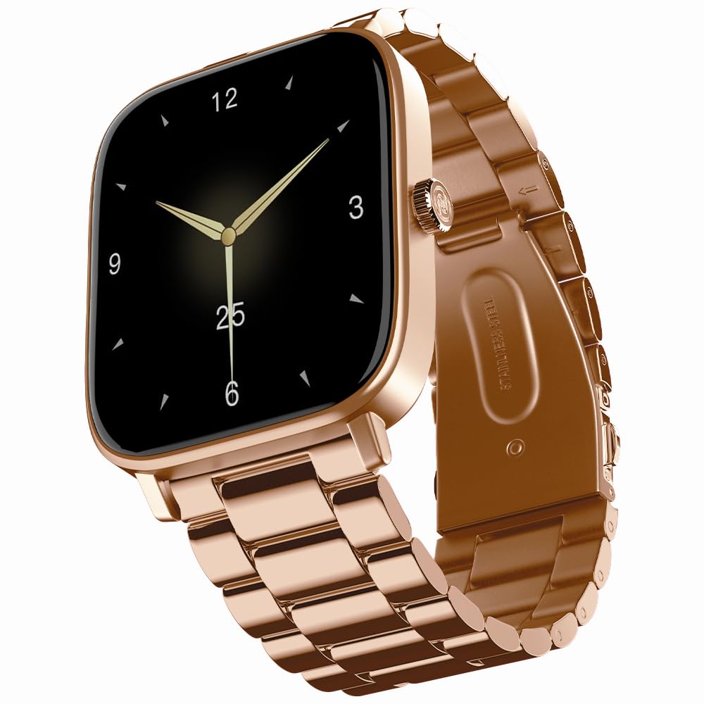 Noise New Macro Smart Watch with 2.0” HD Display,Metallic Finish BT Calling, Functional Crown, 7 Days Battery Life, Sleep Tracking, 200+ Watch Faces (Elite Black)