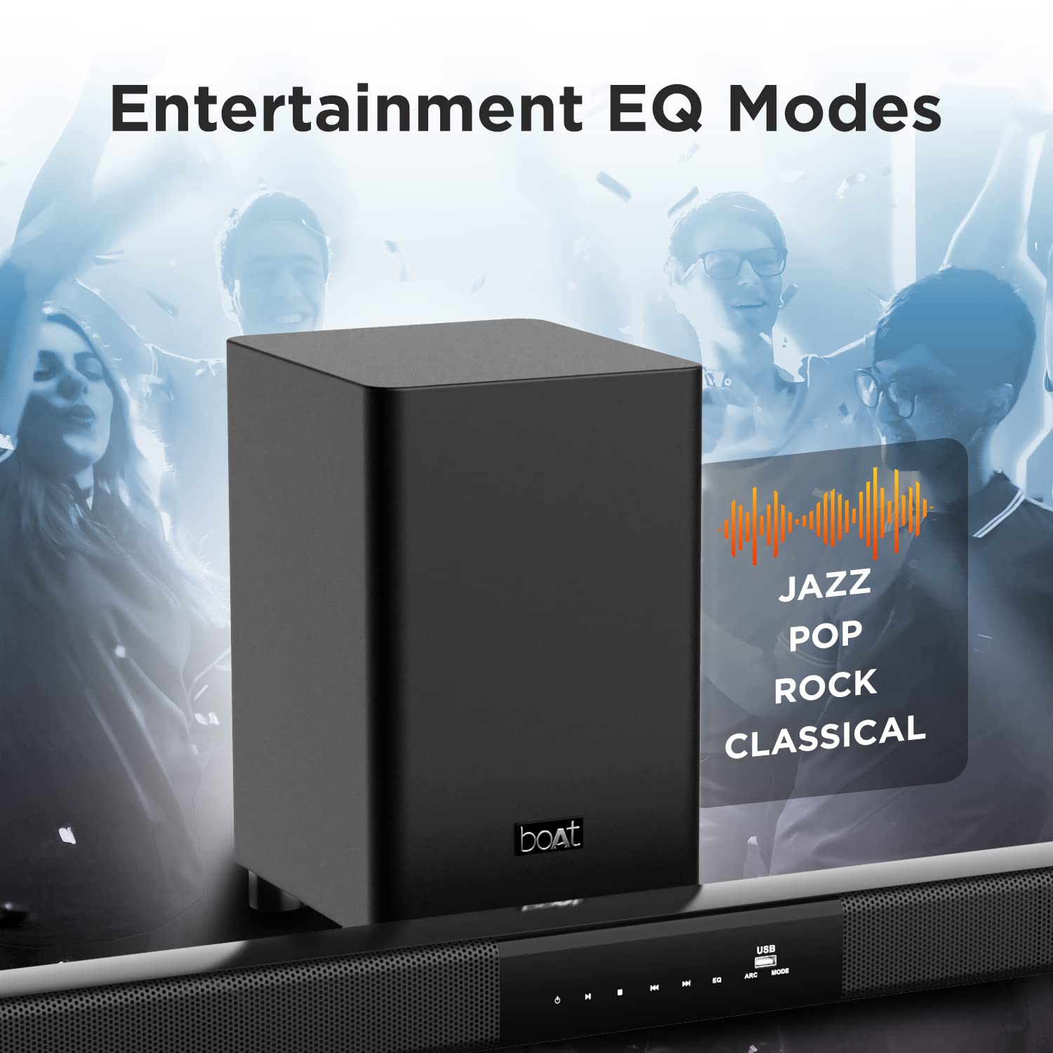 boAt Aavante Bar 4000DA with Dolby Atmos 3D 200 W Bluetooth Soundbar (Premium Black, 2.1 Channel)