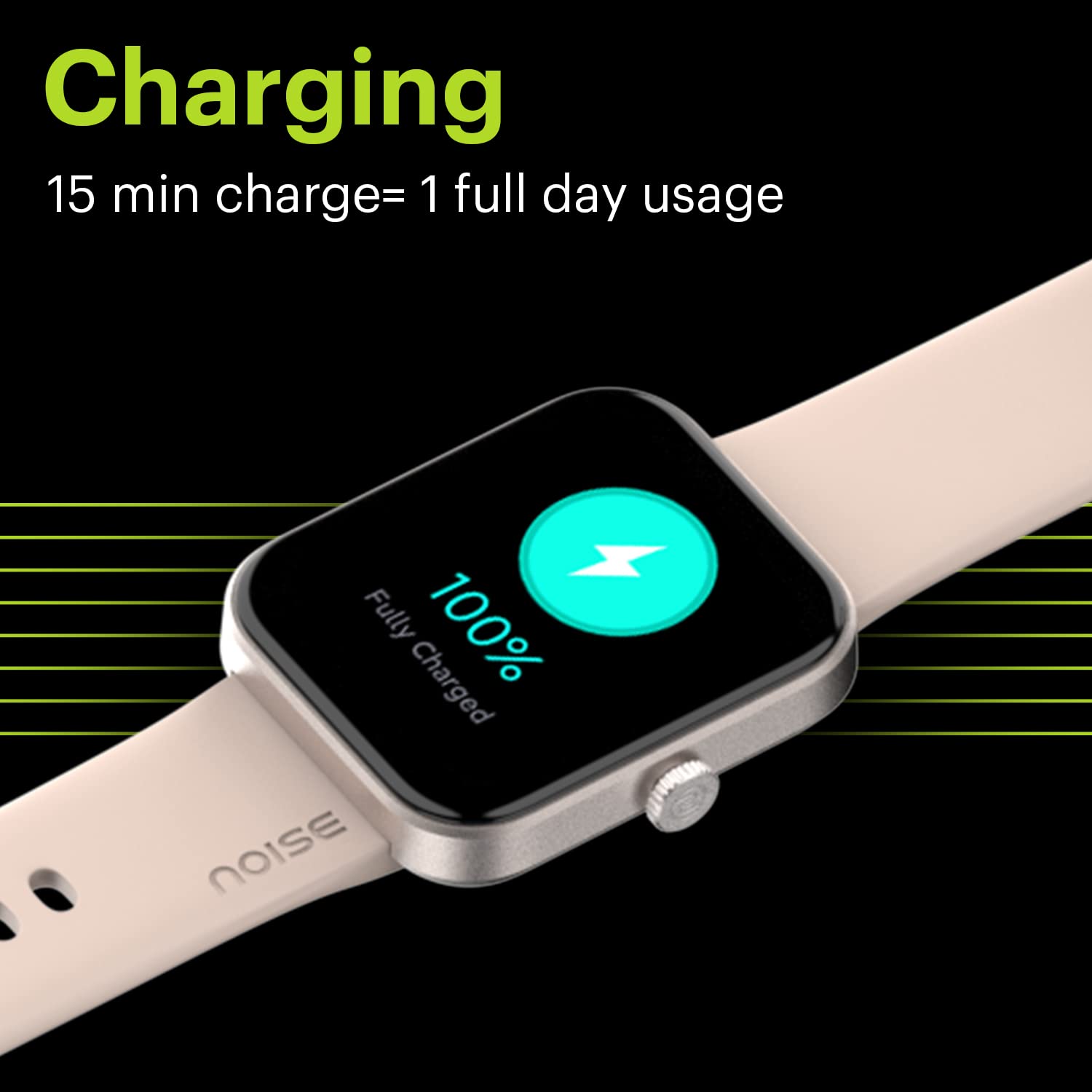 Noise New Macro Smart Watch with 2.0” HD Display,Metallic Finish BT Calling, Functional Crown, 7 Days Battery Life, Sleep Tracking, 200+ Watch Faces (Elite Black)