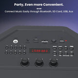 Toreto Evolve Pro 60Watt Wireless Bluetooth Party Speaker with Karaoke Mic, HD Bass, EQ Modes, TWS, Dynamic RGB Lights, mic Input, BT 5.3v, AUX in, Type C Charging  