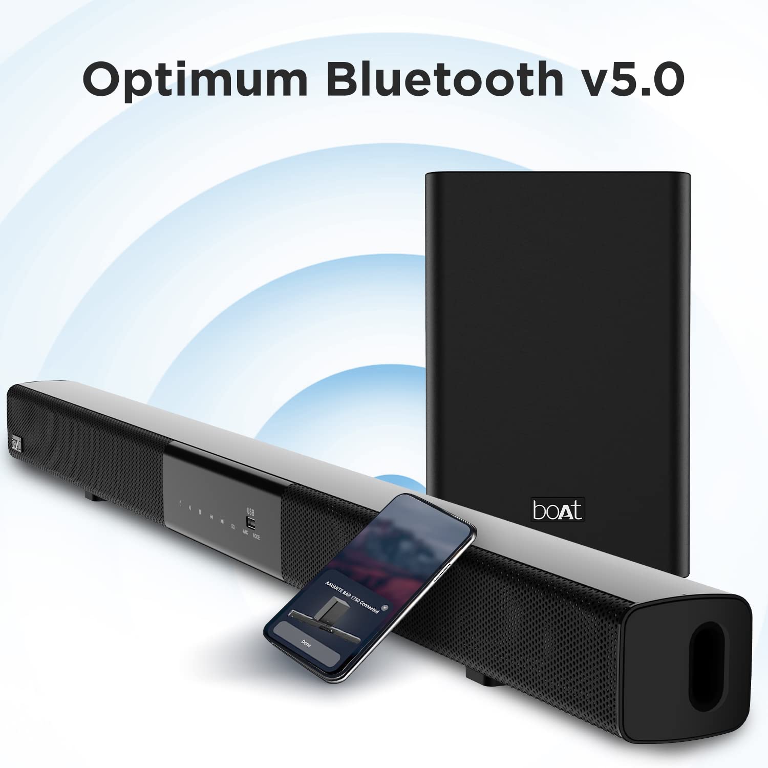 boAt Aavante Bar 4000DA with Dolby Atmos 3D 200 W Bluetooth Soundbar (Premium Black, 2.1 Channel)