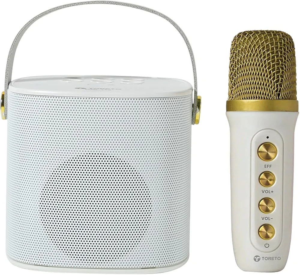 Toreto Jukebox Wireless Bluetooth Speaker 10W with Wireless Karaoke MIc IVoice Changing Feature | Deep Bass I USB I TWS I AUX I Outdoor Speaker with Carrying Strap 